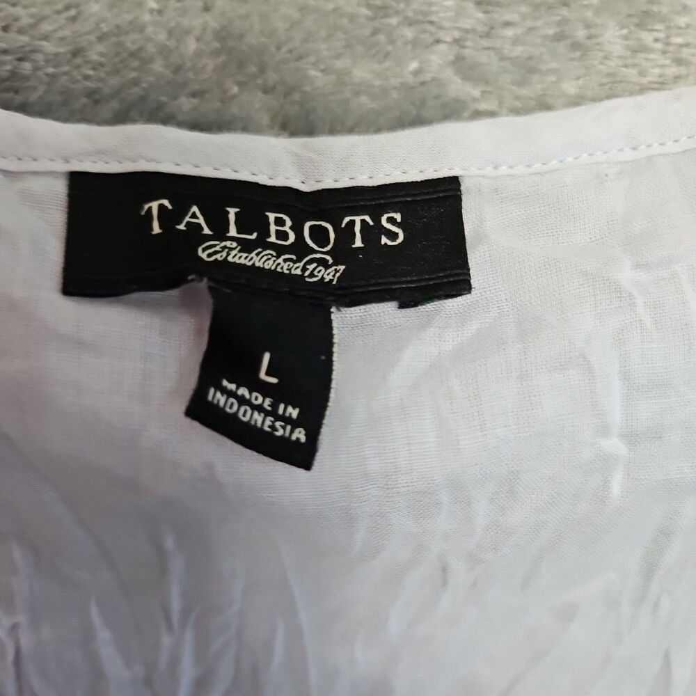 Talbots Women's Sz Lg Gray Sleeveless Blouse shell lined cotton lightweight - Picture 2 of 11